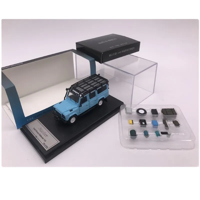 Master 1: 64 сплав модель автомобиля land rove defender 110 внедорожника с аксессуарами