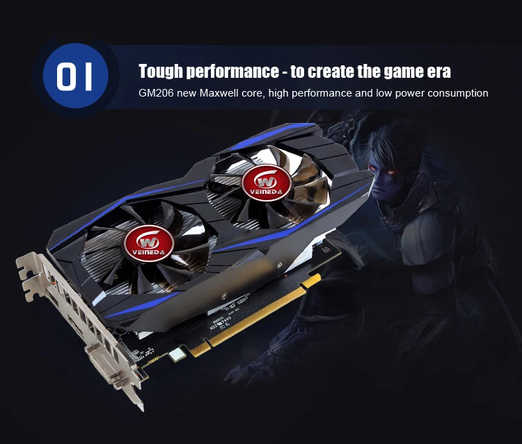 Видеокарта VEINEDA GTX950 2GB 128Bit GDDR5 видеокарта для игр nVIDIA Geforece