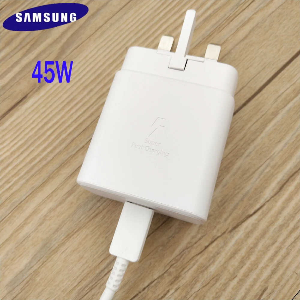 Samsung 45W UK Super Fast Charger PD PSS Quick Charge 1/1.5M Type C USB Cable For Galaxy Note 10 10+ Plus 20 Ultra S20 S21 | Электроника