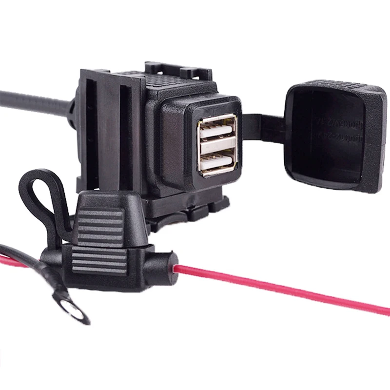 

Водонепроницаемое зарядное устройство для мотоцикла, с 2 USB-портами, 12 В, 5 В, а