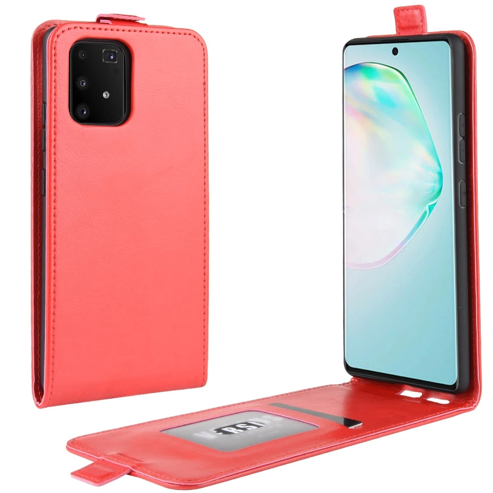 Вертикальный кожаный чехол-книжка для Samsung Galaxy A91 M80s S10 Lite чехол-кобура сотового