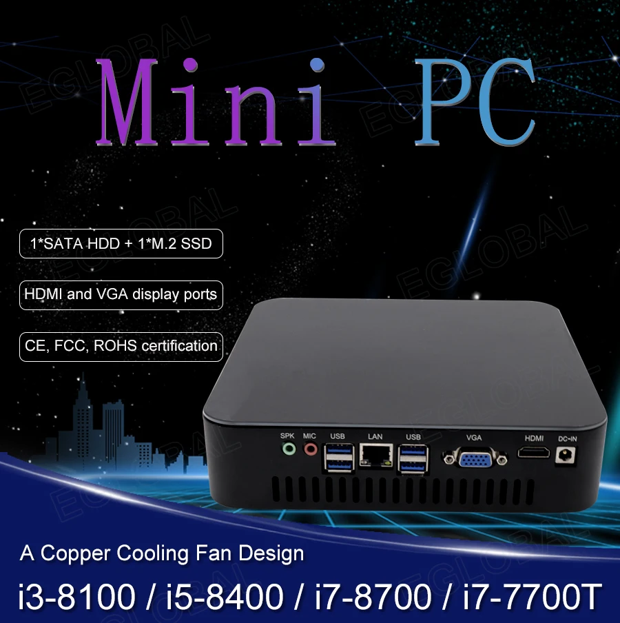 

Eglobal Gaming pc Intel Core i7 4700HQ i3 3220 Cooling Fan Desktop computer Dual Graphics GTX750Ti GTX1050 VGA HD LAN AC WIFI