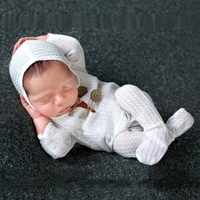 2021 newborn photography clothing knitted hooded jumpsuit photo studio baby souvenirs bodysuits one pieces clothes for newbies