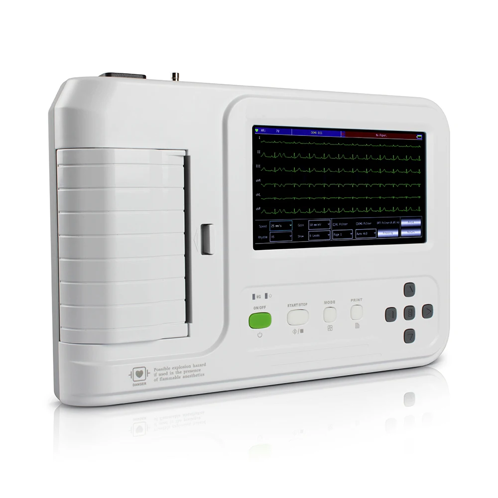 Цифровой ЭКГ-принтер ECG600G 7 &quotсенсорный экран цифровой электрокардиограф 6