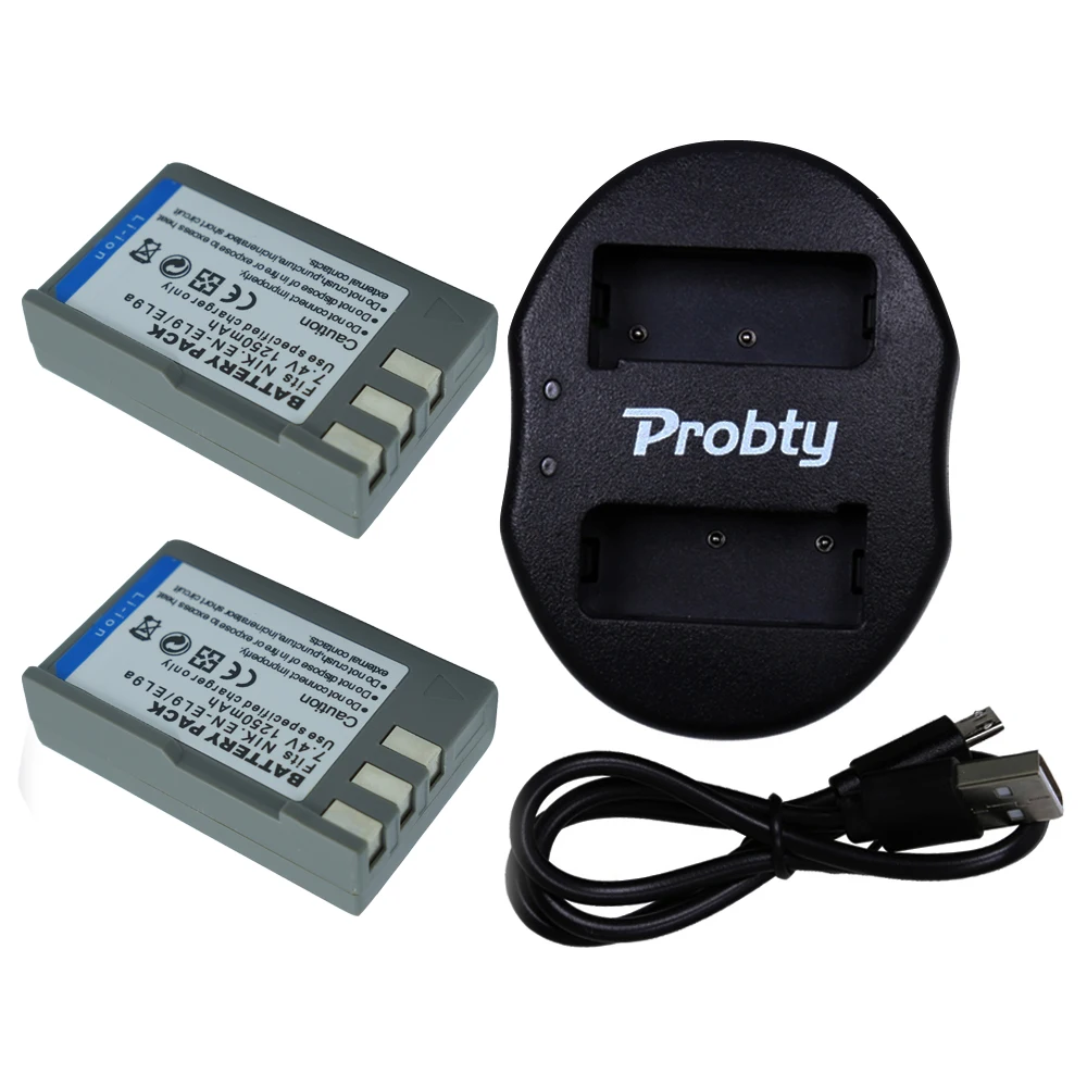 Комплект литий ионных батарей 2 шт. аккумулятор с двумя USB разъемами и зарядным