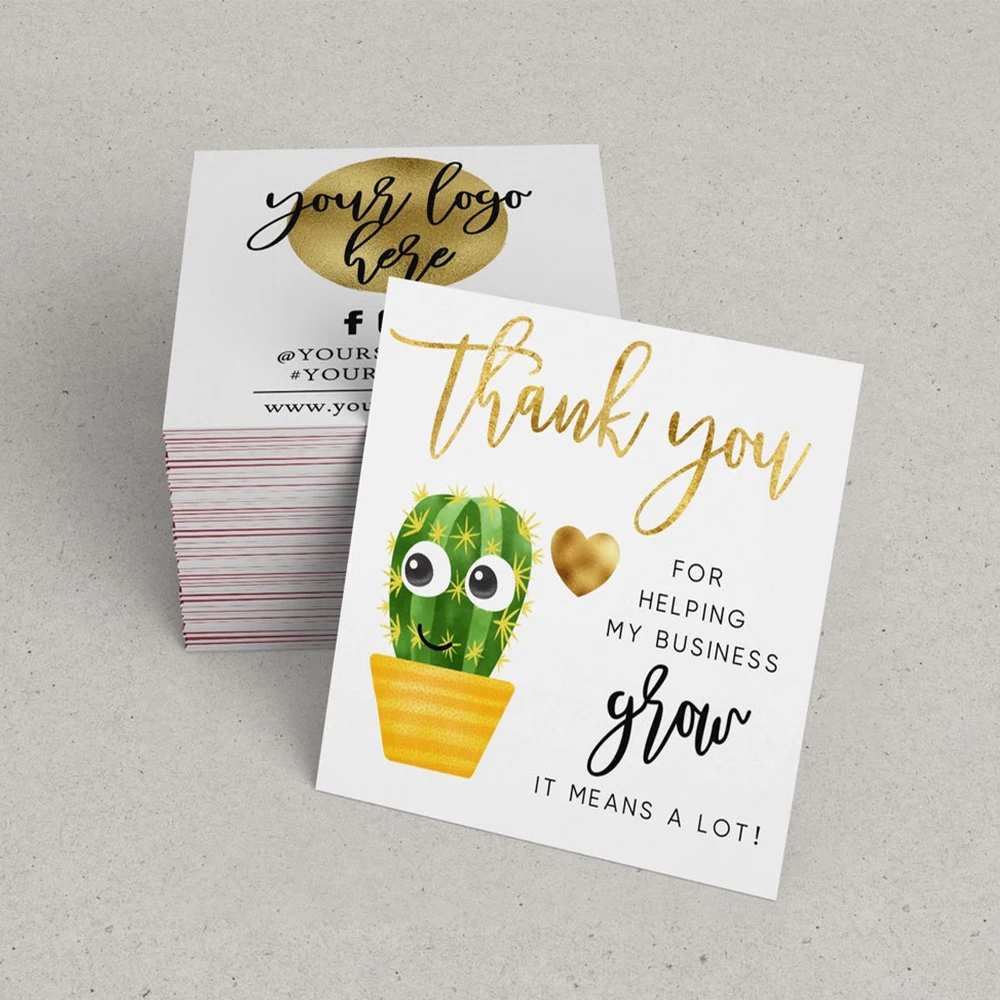 Персонализированные кактусы Спасибо за помощь бизнесу расти добавить свой