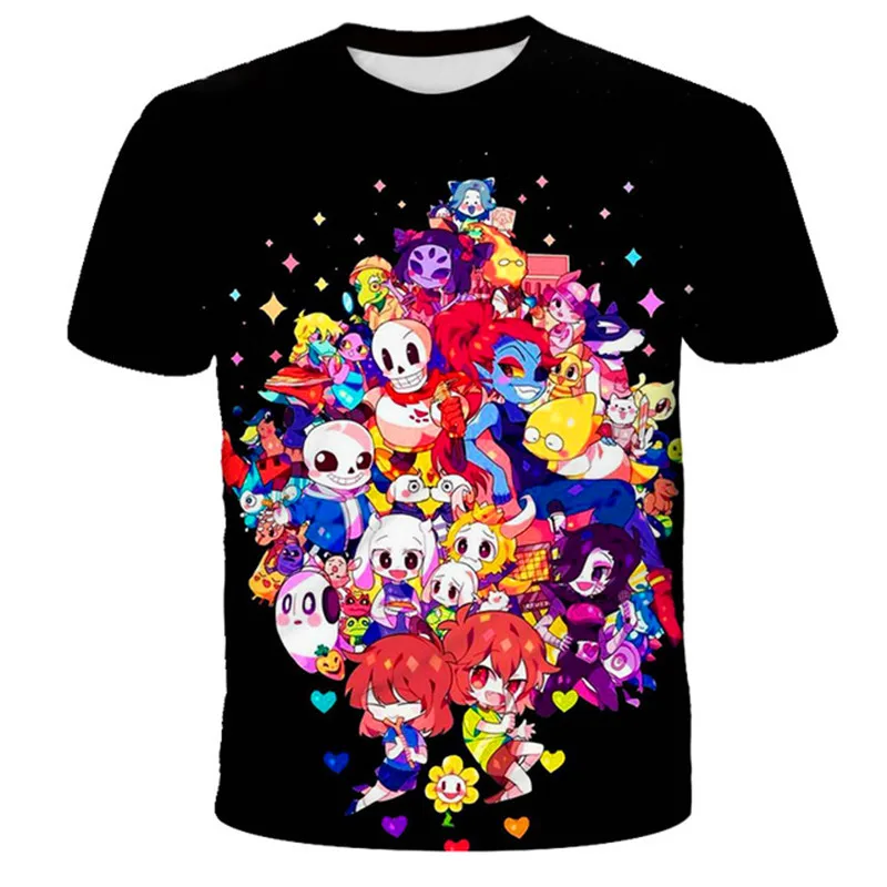 

Boys and Girls Cartoon 3D Printed T-shirt Skeleton Brothers Print Summer Fashion T-shirt Game Undertale Sans 2021 T-shirt Top