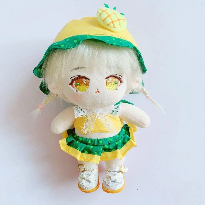

Waffle Star Doll Dress Up Puppet Wear Pineapple Bikini Fisherman Hat 20 Cm Doll Clothes Suit Christmas Gifts