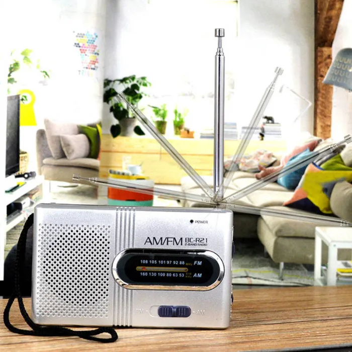 Портативный AM/FM мини-радио с телескопической двойная антенна канал приемник динамик VDX99