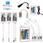 DC5-24V Светодиодная лента, совместимая с Bluetooth, с поддержкой светодиодный-FiRGB, с приложением для Android и IOS, дистанционное управление на 24 клавиши для светодиодных лент 5050 RGB RGBW