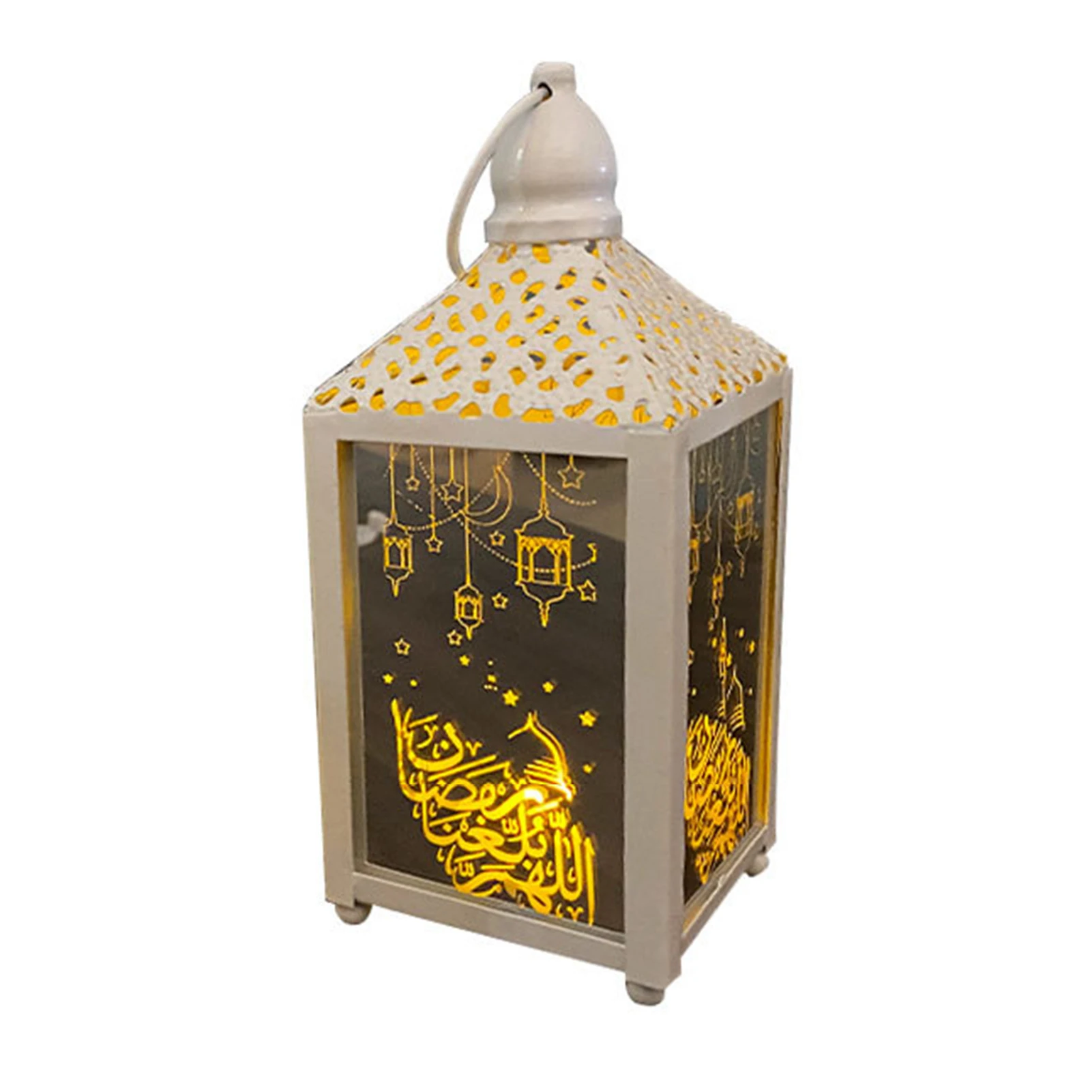 

Ramadan Lantern LED Light Craft Hanging Eid Mubarak Vintage Mosque Gift Festival Decoration Battery Powered European Style Home
