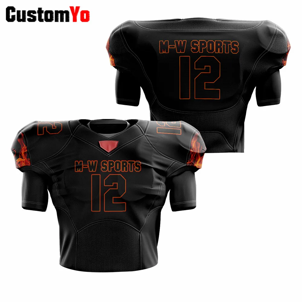 2019 новый дизайн Футбол майки команды черные Майки для американского футбола