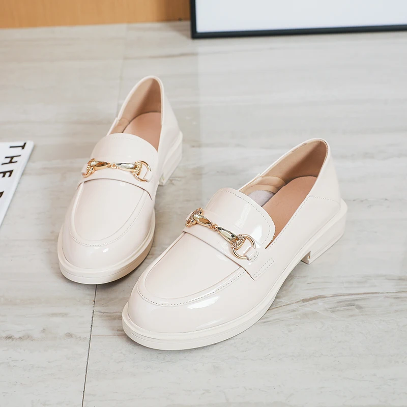 

Spring Shoes Female British Style 2021 New Thick-soled College Casual Loafers Genuine Leather Fashion Shoes Girl Japanese School