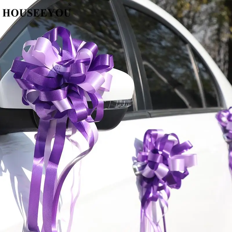 10 шт./лот искусственные цветы DIY свадебное украшение автомобиля цветок лента бант