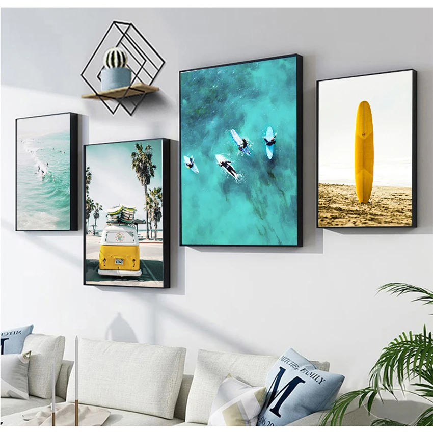 Принты для украшения берега картины гостиной набор печати на стене в Калифорнии