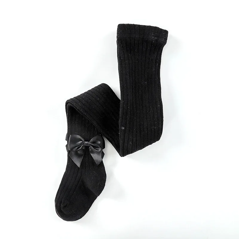 bow black PP/детские колготки; хлопковые детские колготки; детские чулки с рисунком; детские колготки для мальчиков и девочек; От 1 до 8 лет; чулки для малышей - Цвет: bow black