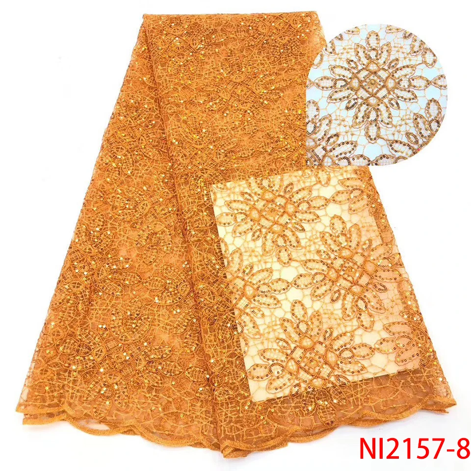 

Nigerian Sequence Lace Fabrics Purple Color African Lace Fabric Mesh Lace Sequins Lace Fabrics for Wedding Party Dresses NI2157