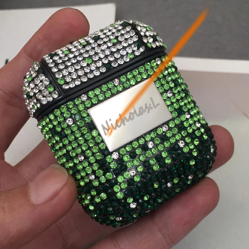 

Rhinestone gradient color Cases For AirPods Bling Hard Case Pouch Luxury Shine Women Wireless Bluetooth Headphone Case Fran-JZK
