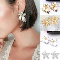 big flower dangle ear stud women gift statement jewelry fashion earrings party