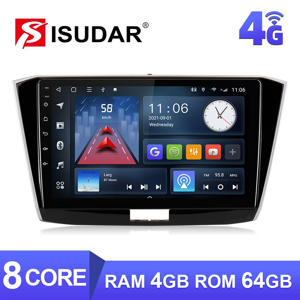 

ISUDAR T68 Android 10 Car Radio VW/Passat b8 Magotan 2015- Car Multimedia Player QLED GPS Navigation CANBUS DSP 8 CORE no 2 din