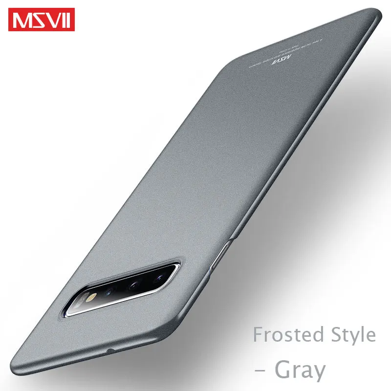 Frosted Gray Чехол Msvii для samsung Galaxy S10 Plus, чехол с кольцом, тонкий чехол для samsung S10 S10e, чехол-держатель для Galaxy S10 E Lite Plus - Цвет: Frosted Gray