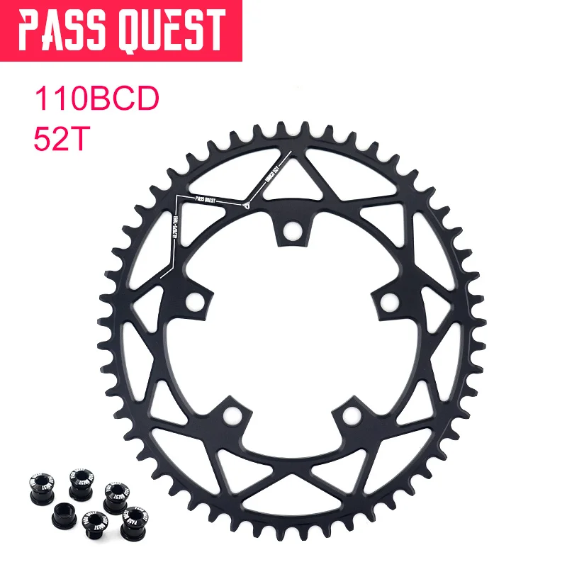 PASS QUEST 130BCD OVAL Bicycle Chain Ring MTB Bike Wheel 42T -52T Chainring | Спорт и развлечения