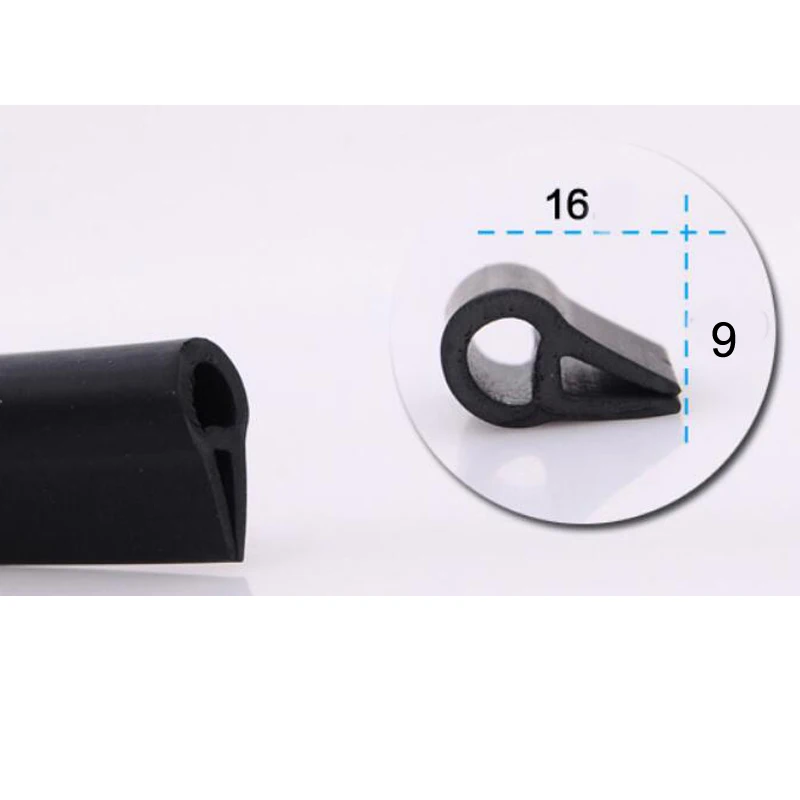 9x16mm 1 метр u-канал EPDM формовочная отделка полосы край защита резиновая уплотнительная полоса уплотнитель двери автомобиля протектор - Цвет: 9x16mm