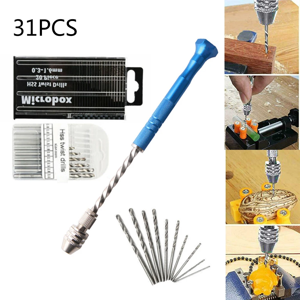 

Hand Drill bit High quality 31Pcs/Set Mini Micro Manual Chuck Pin Vise