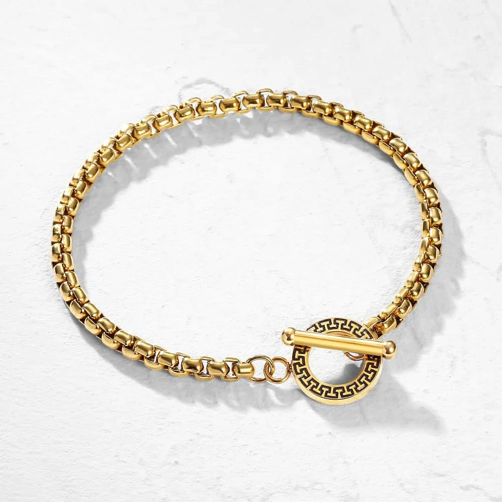 Men Women's Jewelry Set 4mm Box Link Stainless Steel Necklace Bracelet Chain Unique Patterns Toggle Clasp Wholesale DTSS09 | Украшения