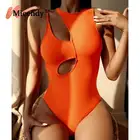 Купальник Micendy Женский оранжевый, купальники, пляжные Лоскутные купальные костюмы, пикантные цельные костюмы с пуш-ап, пляжная одежда-монокини