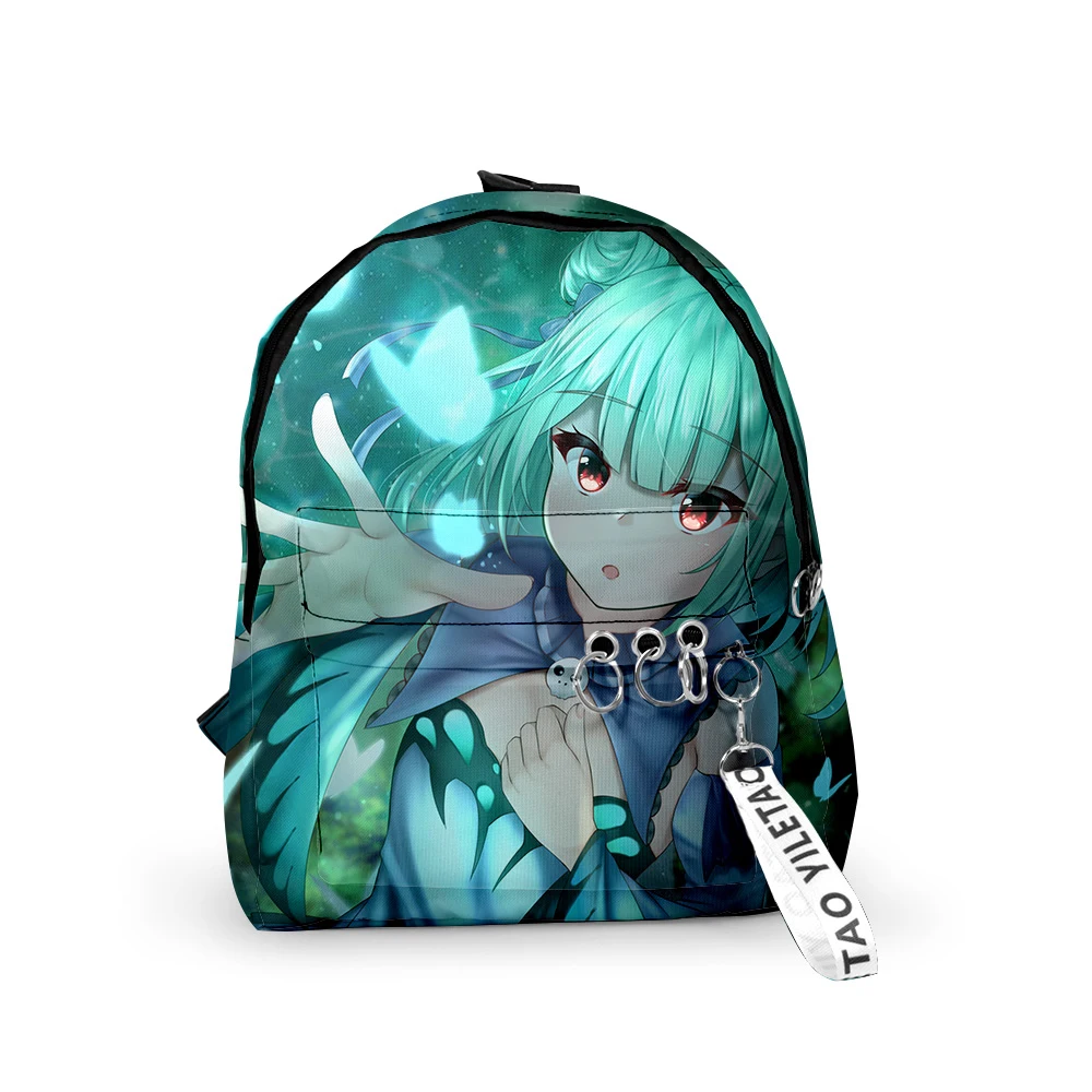 

Classic Hololive Uruha Rushia School Bags Notebook Backpacks Boys/Girls 3D Oxford Waterproof Key Chain Trendy Small Travel Bags