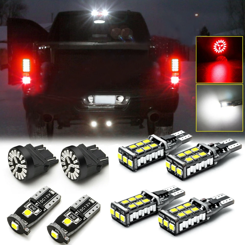 

8Pcs Car SUV LED Package Kit For License Plate Lamp Reverse Backup Brake Light Bulbs Accessories