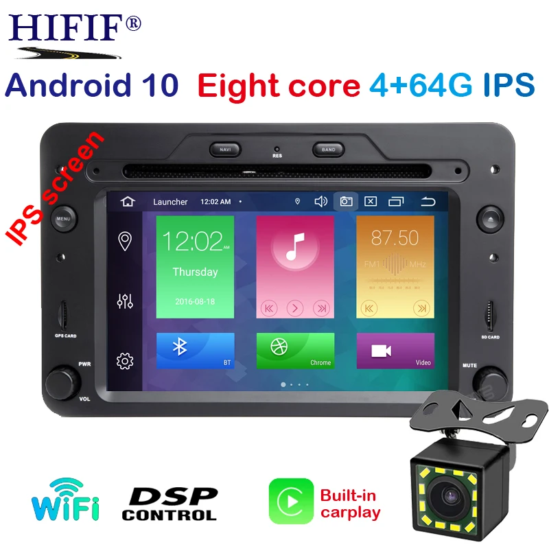 Android 10 Восьмиядерный 4 Гб ОЗУ автомобильный DVD GPS навигатор плеер Автомобильный