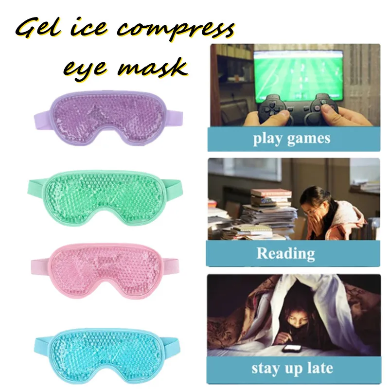 

4Colors1Pc Microwave Plush Eye Mask Sleep Eye Pillow Gel Gel Ice Pack Eye Protection Ice Bead Gel Bead Eye Mask