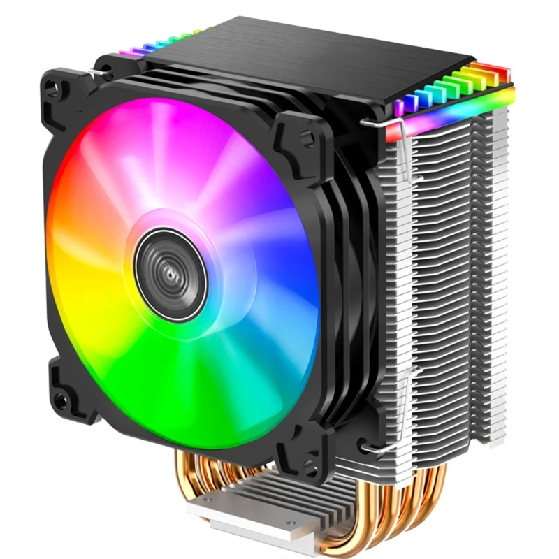

CR1400 PWM 4Pin 12V PC LED Fan Cooling RGB 4 Heat-pipes CPU Cooler