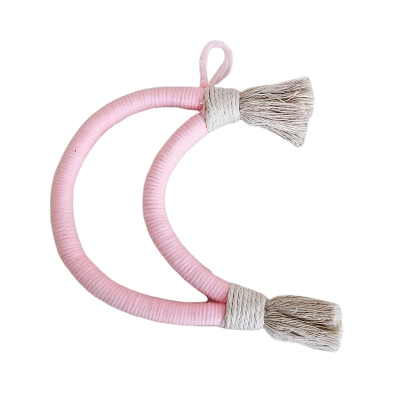 

Nordic Hand-woven Macrame Tapestry Cotton Rope Weave Moon Wall Hanging Pendant 54DF