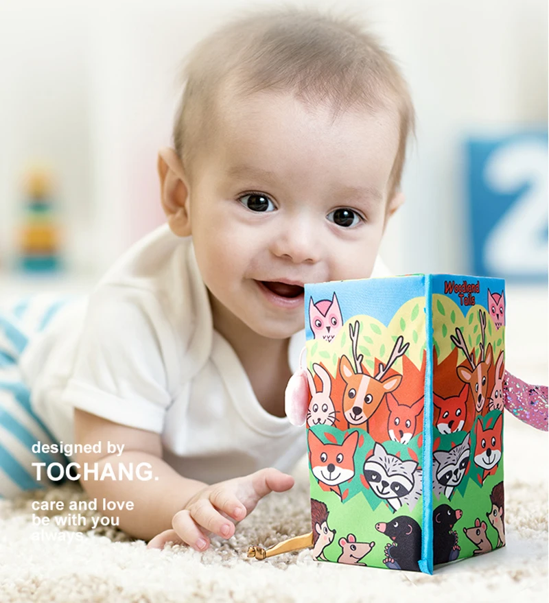 Высококачественная детская мультяшная тканевая книга для новорожденных, Ранние развивающие игры, игрушки 0-24 месяца, рождественские подарки на день рождения для детей