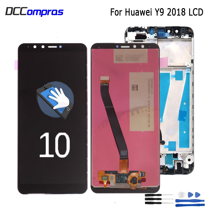 ЖК дисплей для Huawei Y9 2018 дигитайзер сенсорного экрана в сборе FLA L22 LX1 с рамкой