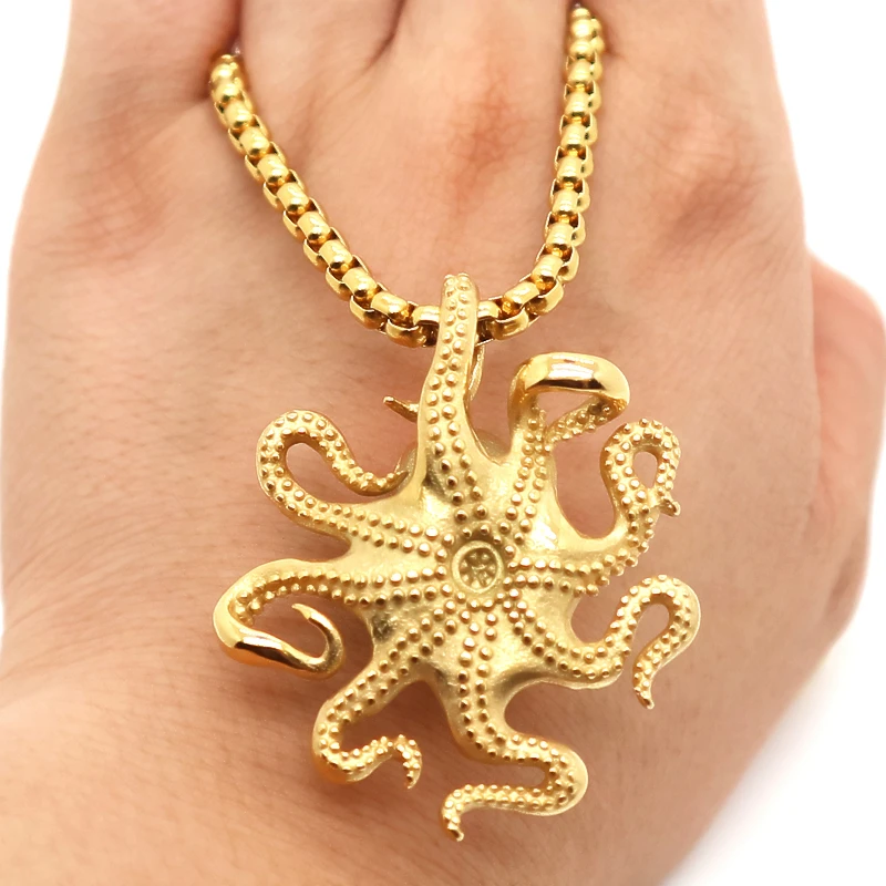

Unisex 316L Stainless Steel Cool Classic Octopus Pendant Chain