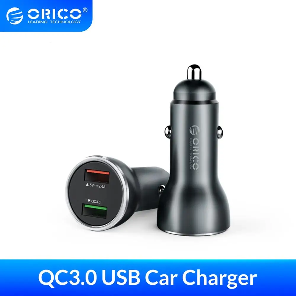Устройство зарядное автомобильное ORICO QC3.0 с мини USB портом и двумя