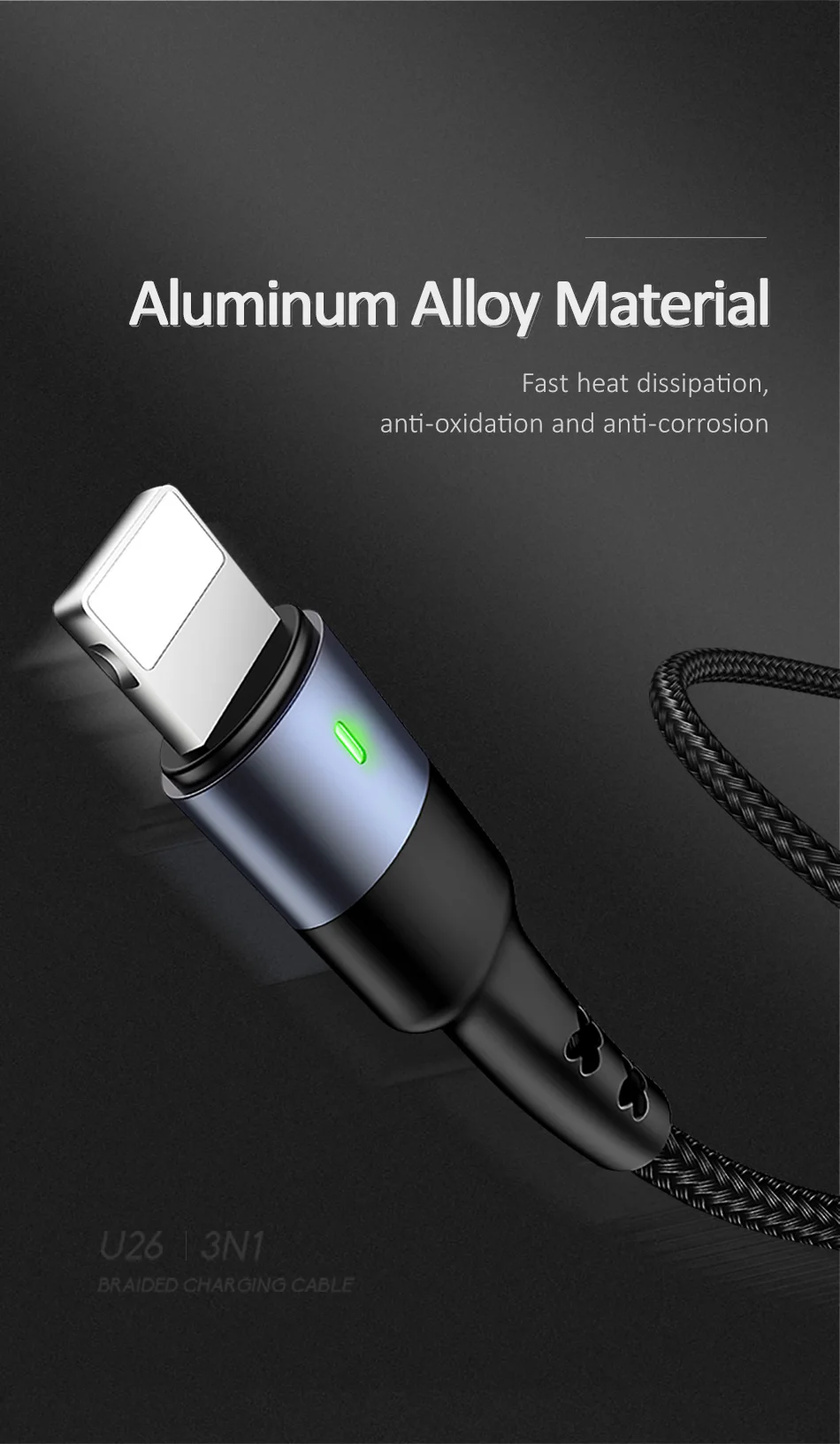USAMS 1,2 м 3 в 1 телефон USB кабель type C Micro USB для iPhone X 8 7 6 iPad 3A Зарядка samsung Micro usb C для iPhone кабель