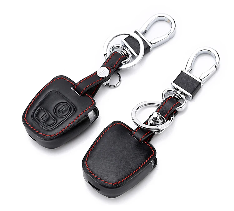 Кожаный чехол для автомобильного ключа Peugeot 206 307 207 408 Citroen C2 C3 C4 из иранской кожи с