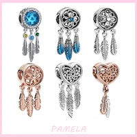 pamela 925 sterling silver dream catcher dangle charm christmas gift bead diy for original pandora bracelets female jewelry