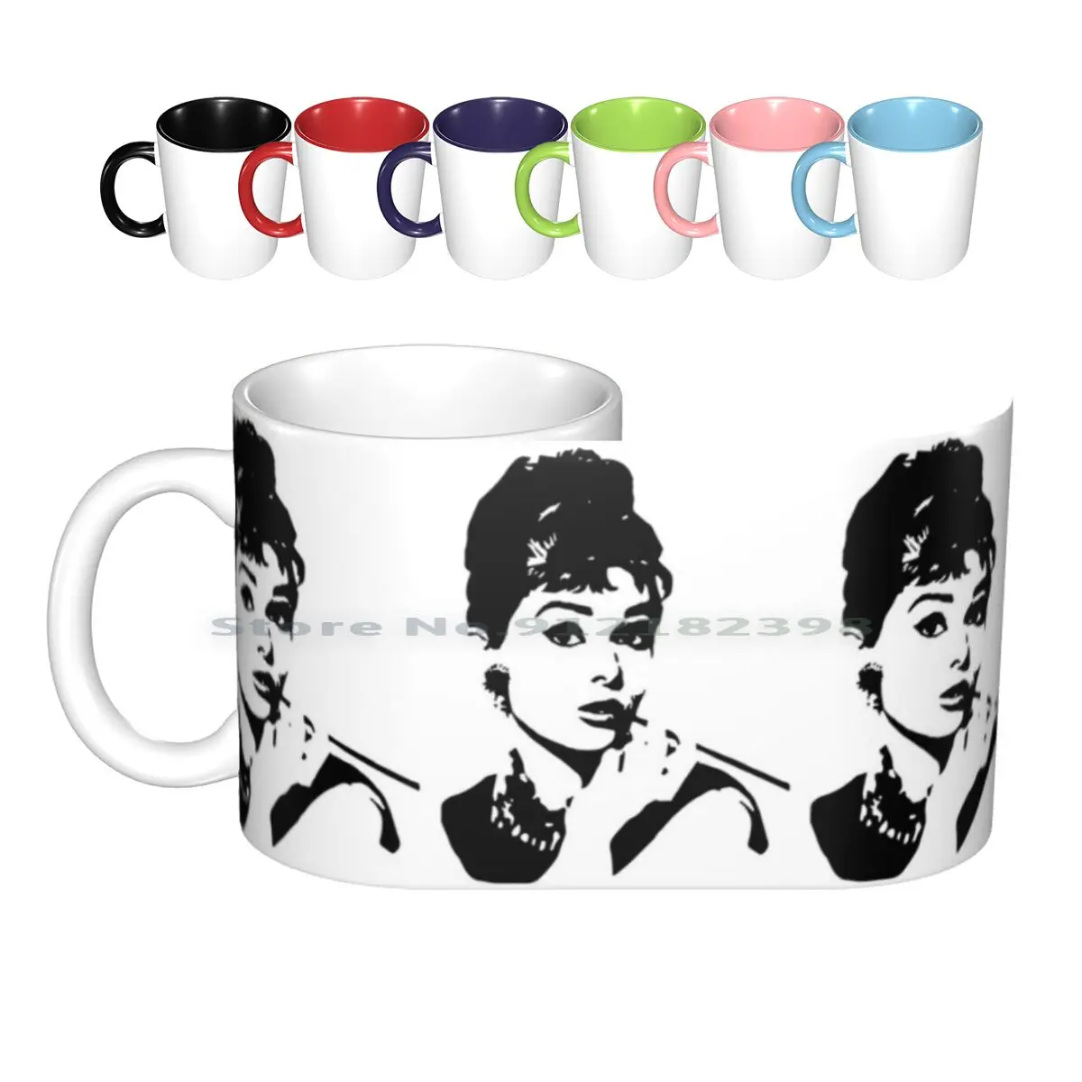 

Portrait Of Audrey Hepburn 1960's Hollywood Icon Gifts From Monofaces For You In 2021 Ceramic Mugs Coffee Cups Milk Tea Mug