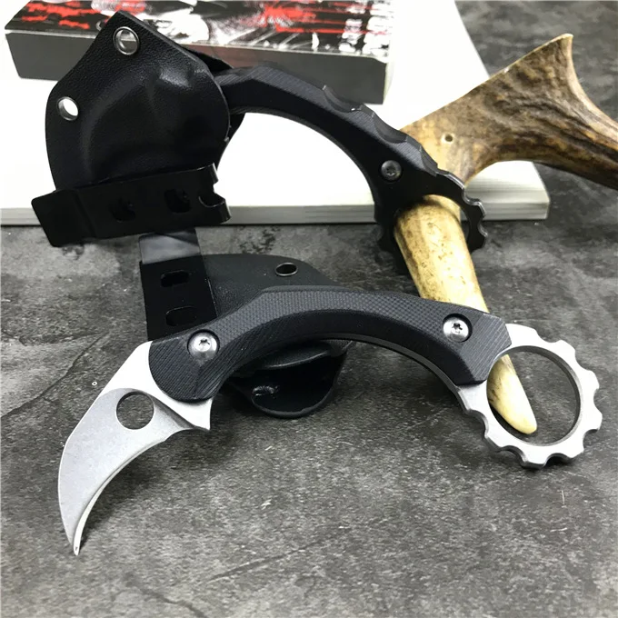 59 61HRC Karambit нож 9cr18mov лезвие G10 Ручка острый кемпинг выживания тактический
