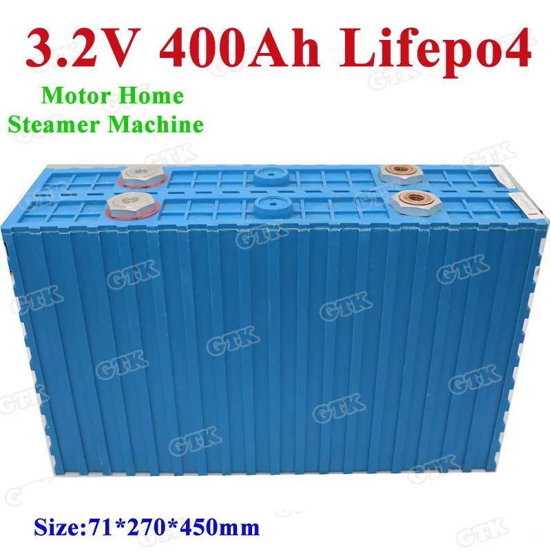 GTK 3 2 V 400Ah Lifepo4 литиевая батарея 2C разряд 90A для 12v 24v мотор дома/Пароварка