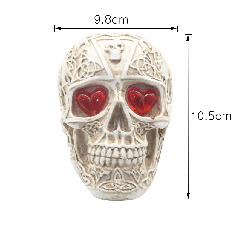 

Creative Vintage Resin Skull Statue Skeleton Props Sculpture Home Office Desk Decoration Ornament Halloween Decor Birthday Gift