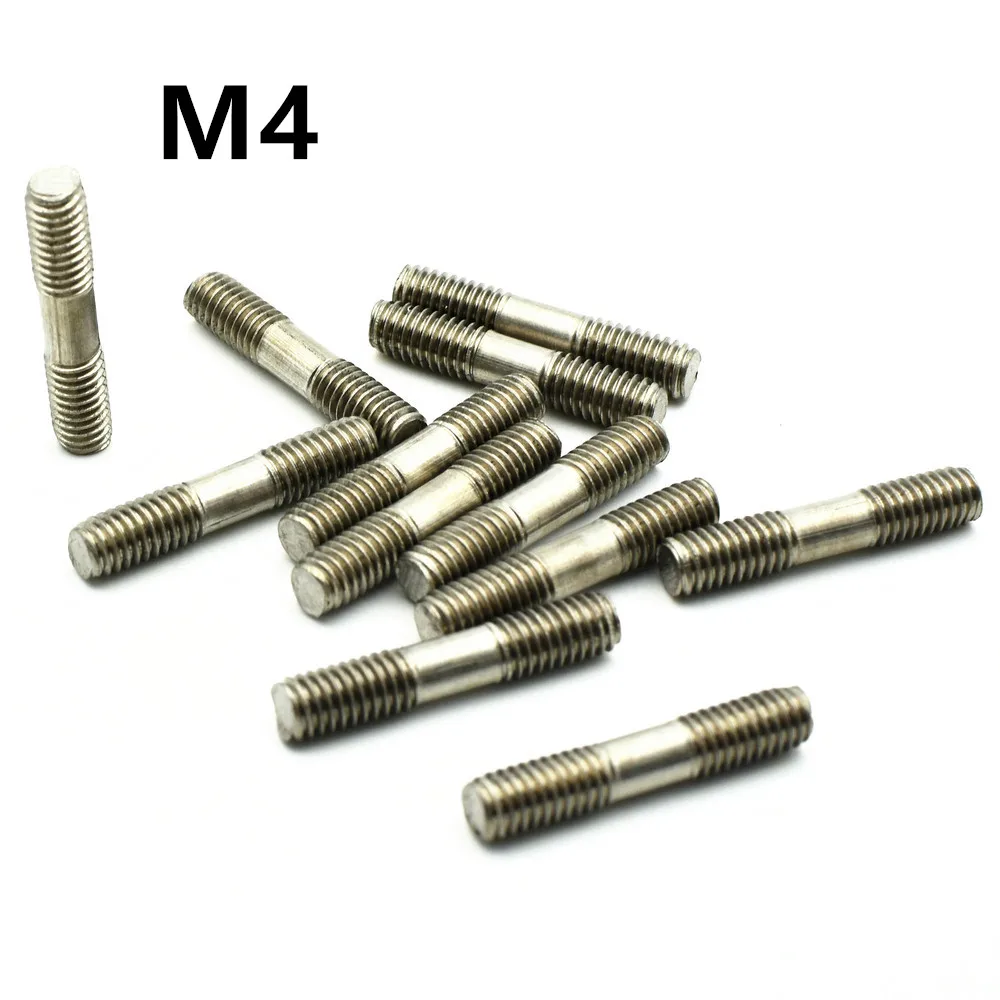

M4 Titanium Bolt 30 40 45 50-120mm Length Ti Bolts Double Head Original Ti Color Not Polished Grade 2 Titanium Screw Ti Fastener