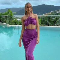 womens 2021 summer sexy hollow vest french dress half length set woman skirts women short prom