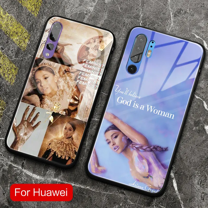 Ariana Grande Модный Новый чехол из закаленного стекла для телефона Huawei Honor V Mate P 9 10 20 30